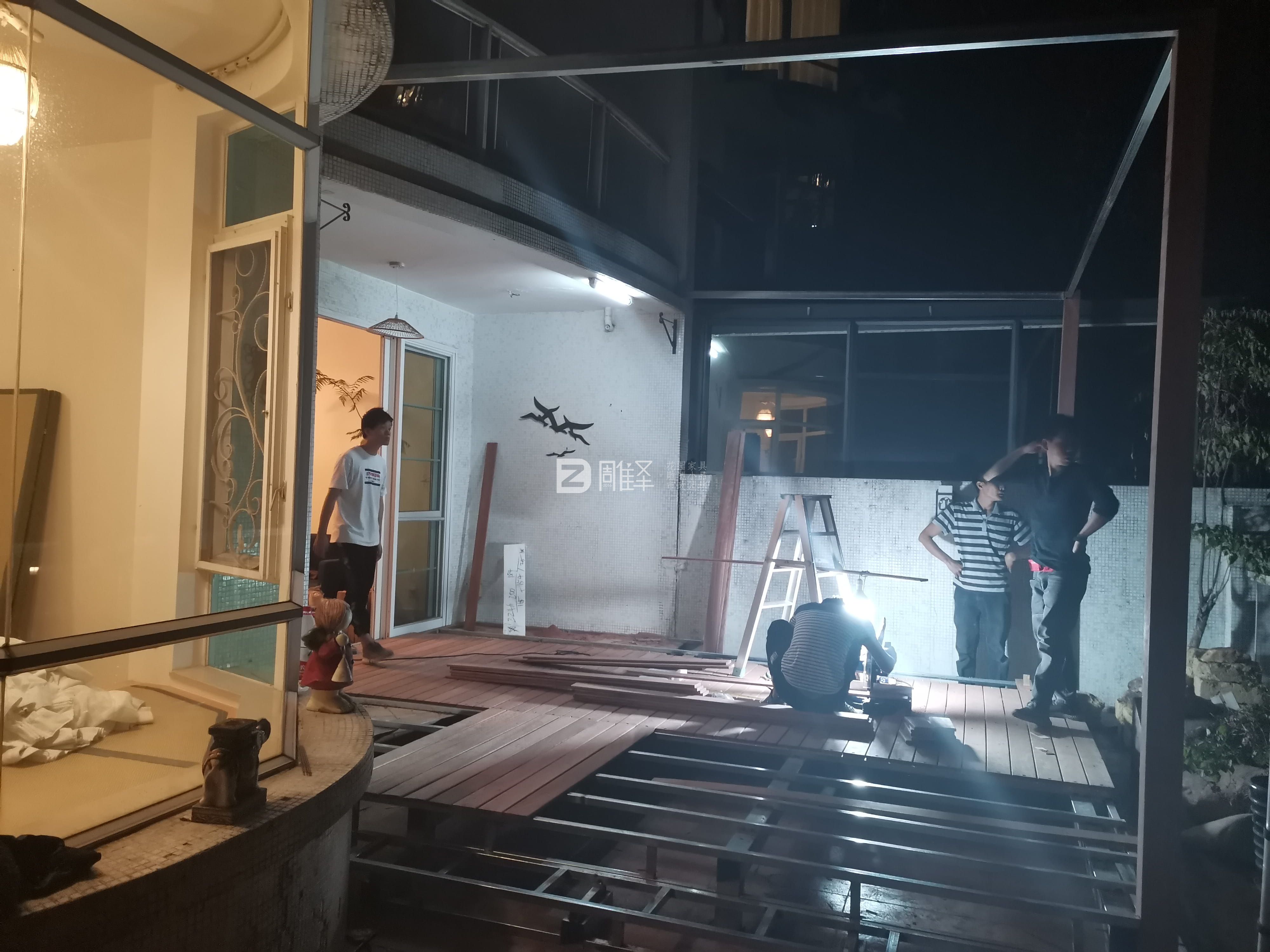 广州祈福新屯户外阳台菠萝格地板铺装案例(图3)