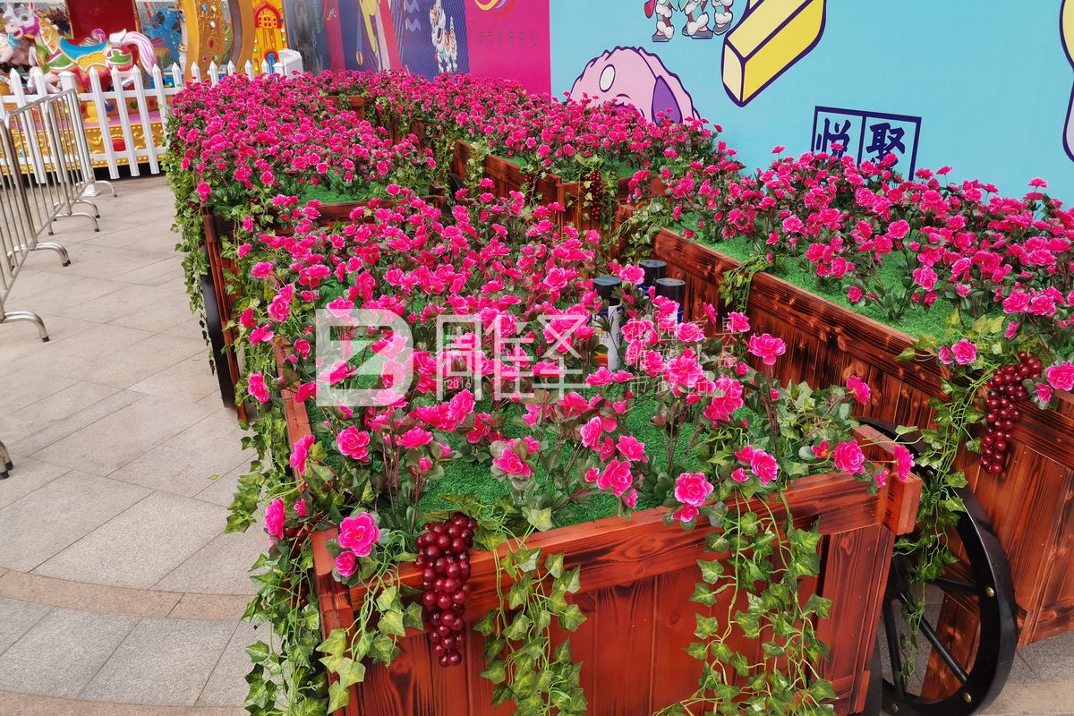 广东东莞常平翔龙天地户外花车假花制作摆放(图5)