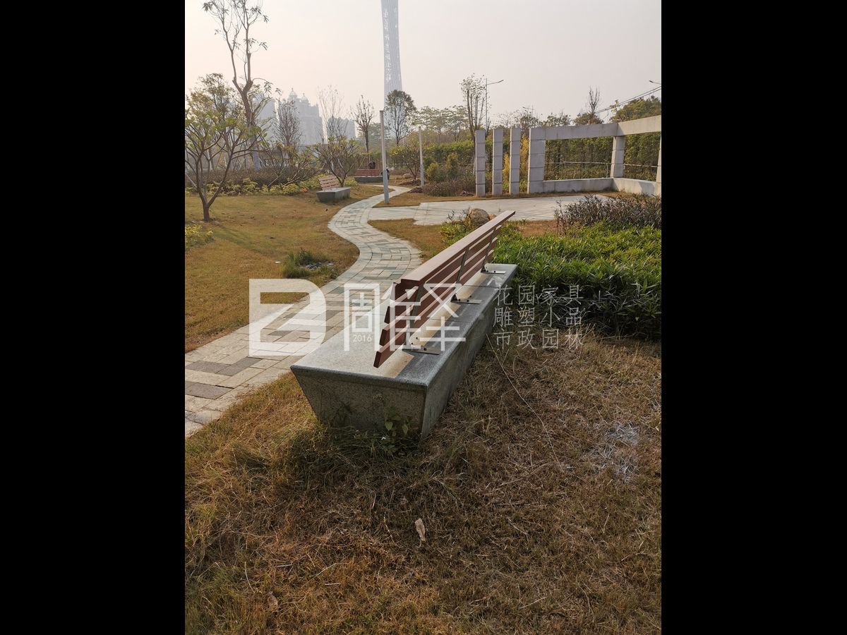 广报中心户外实木石凳背靠(图3)