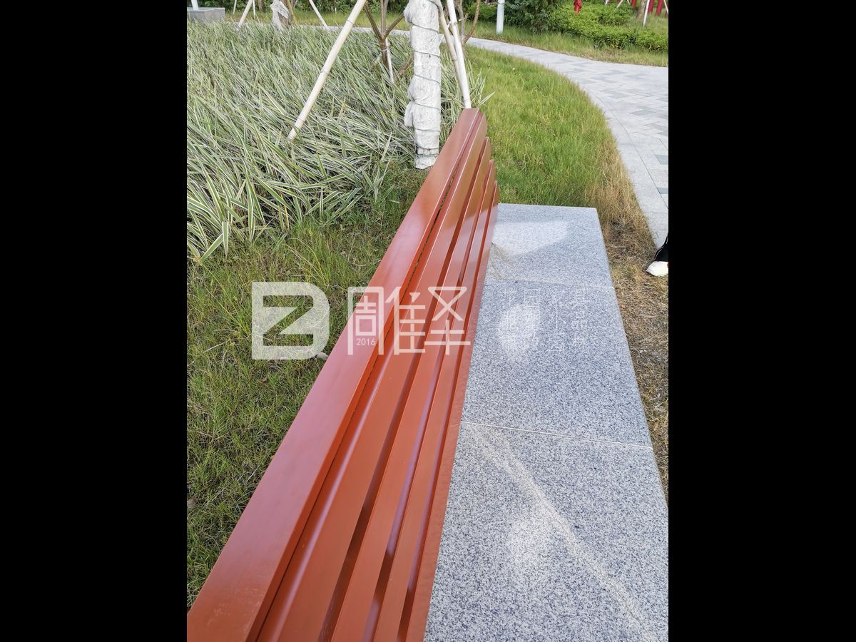 广报中心户外实木石凳背靠(图1)