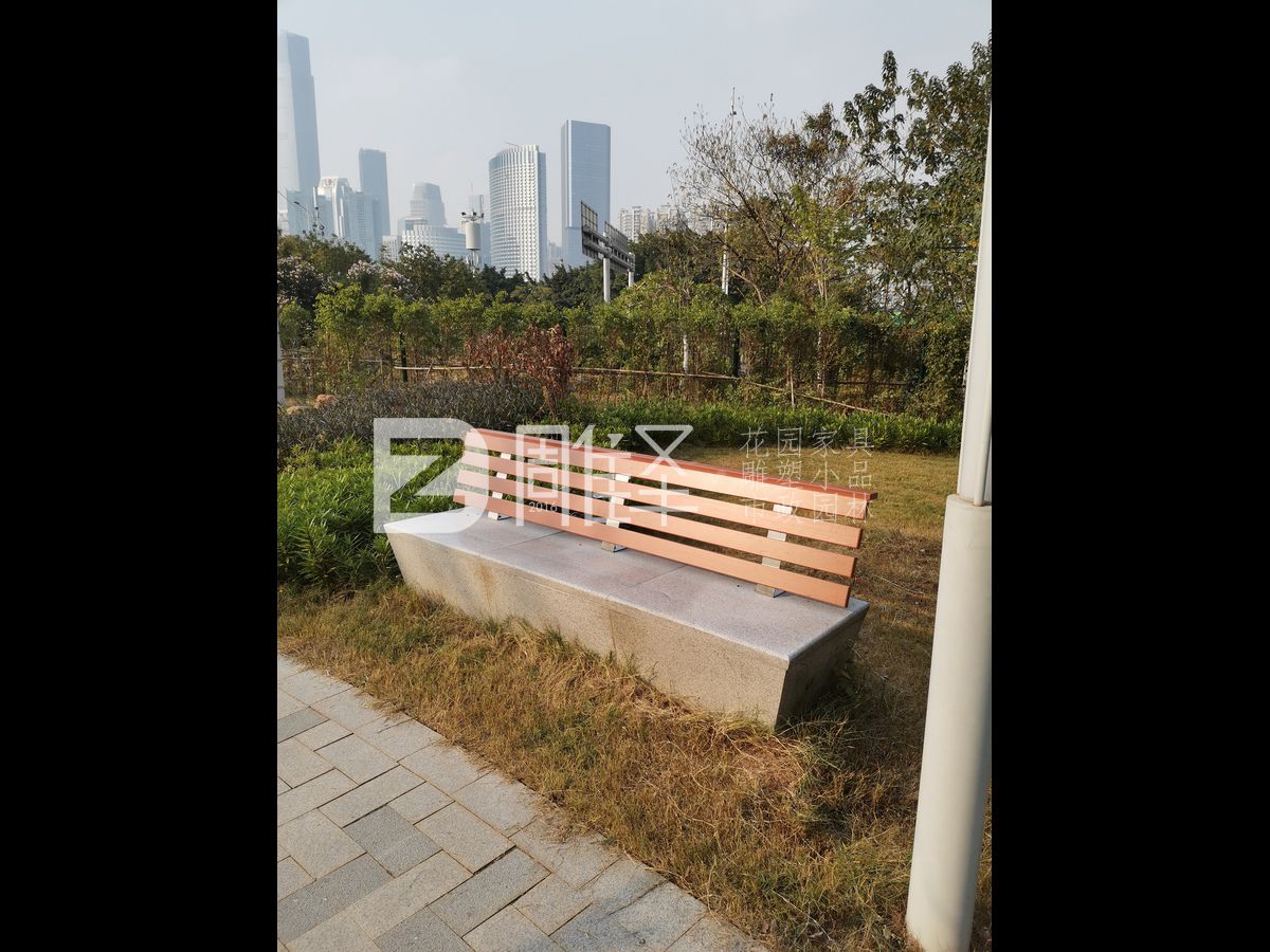 广报中心户外实木石凳背靠(图2)