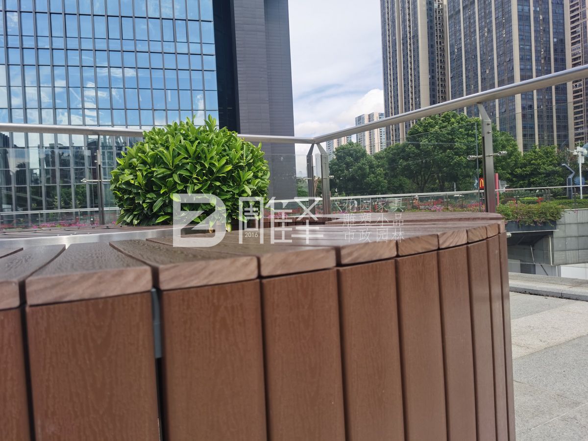 广州万盛广场塑木户外花园家具围树椅(图17)