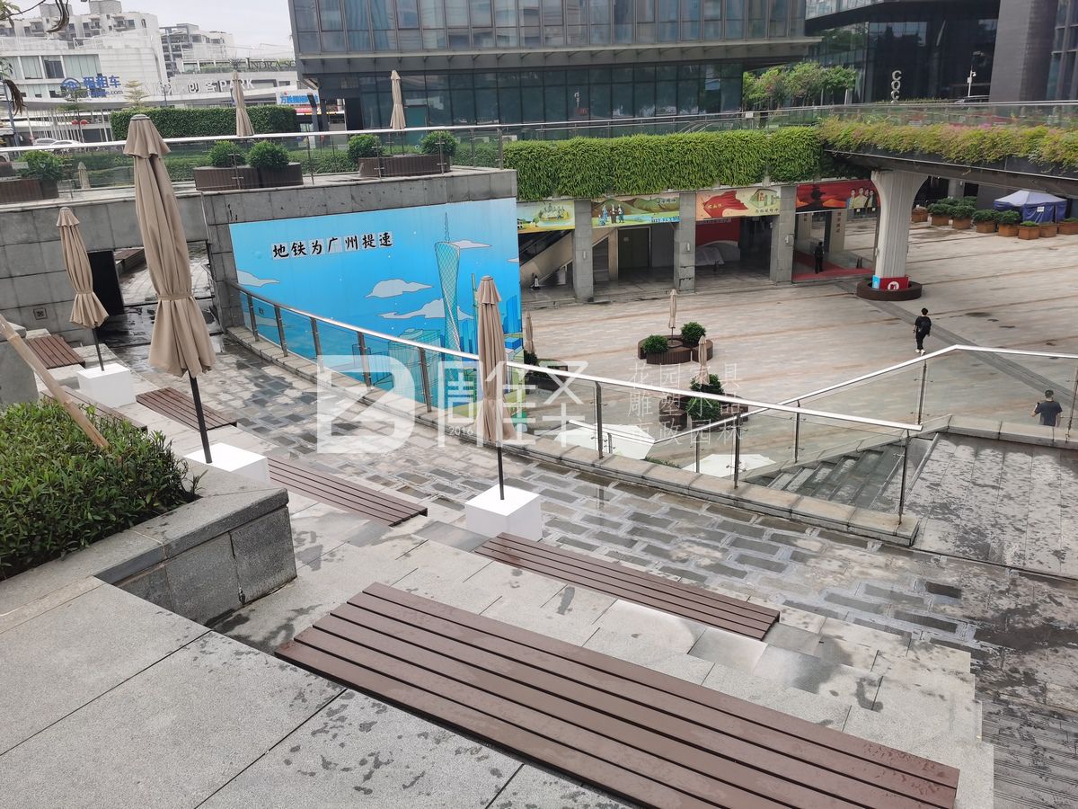 广州万盛广场塑木户外花园家具围树椅(图6)