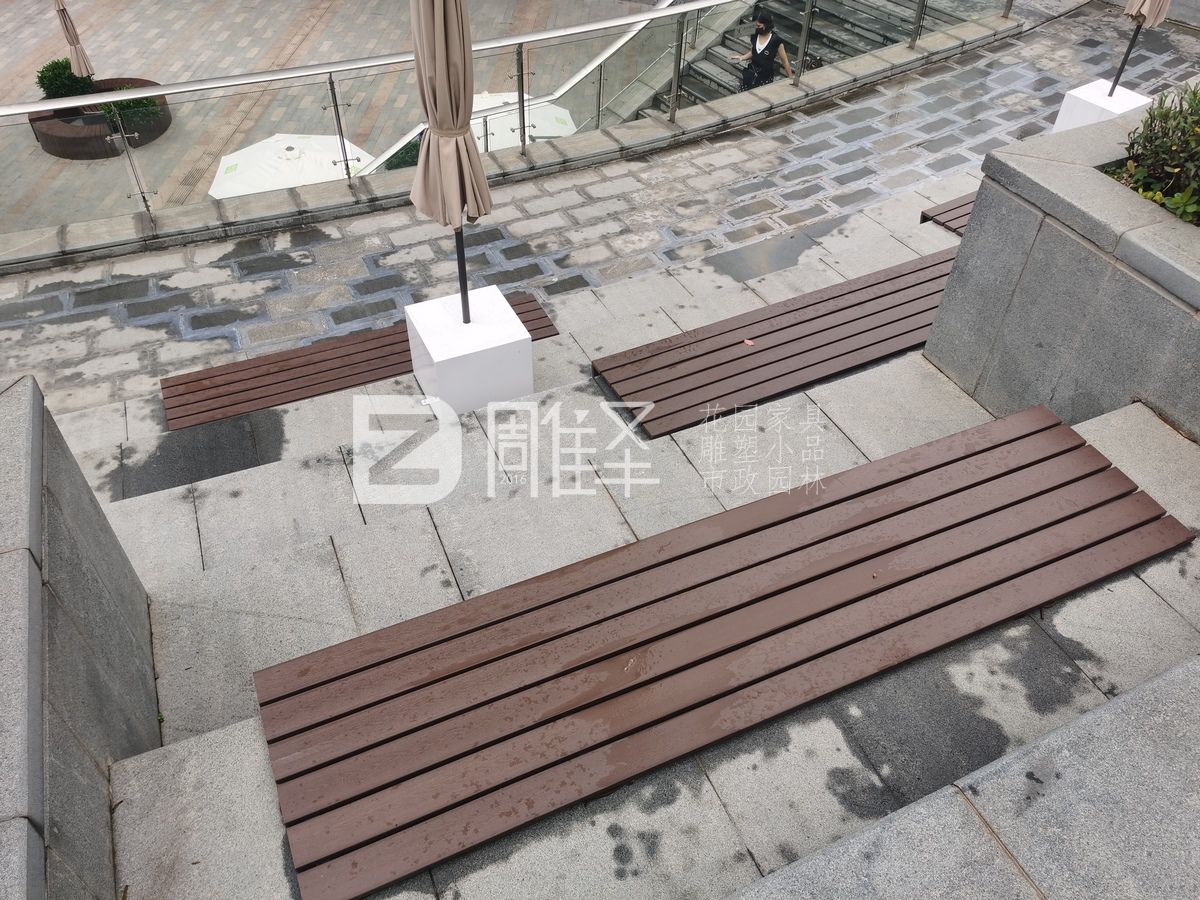广州万盛广场塑木户外花园家具围树椅(图9)