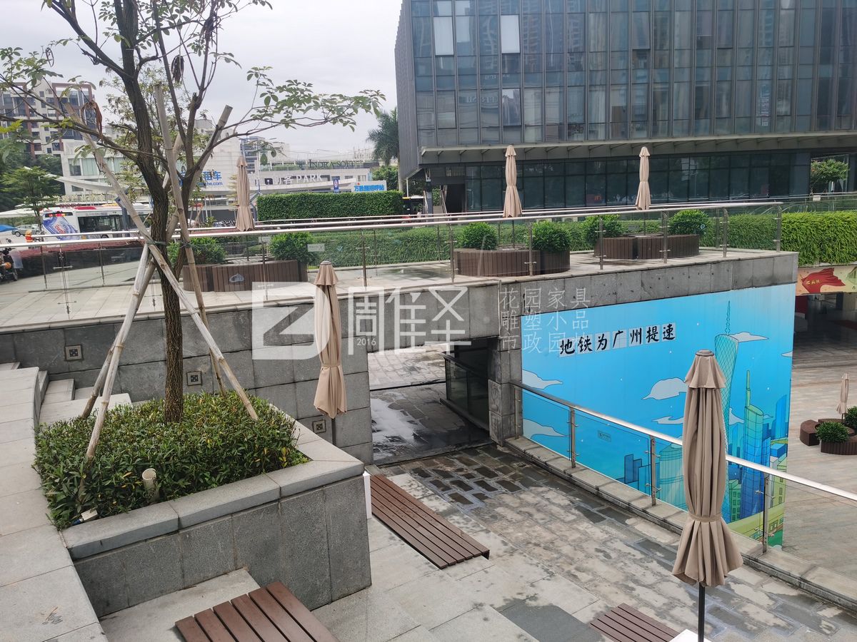 广州万盛广场塑木户外花园家具围树椅(图8)
