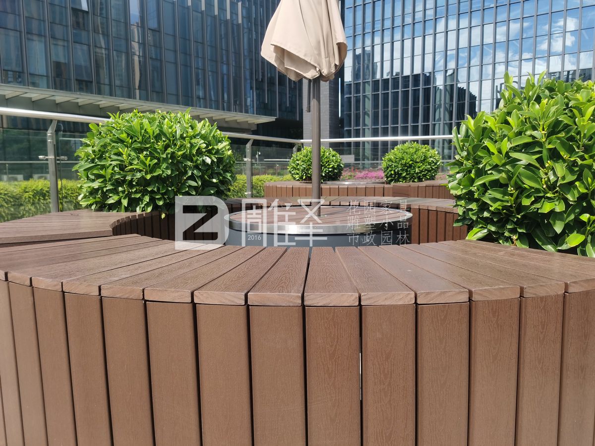 广州万盛广场塑木户外花园家具围树椅(图12)